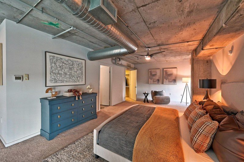 Staged bedroom in Houston, TX by Halo Staging & Design