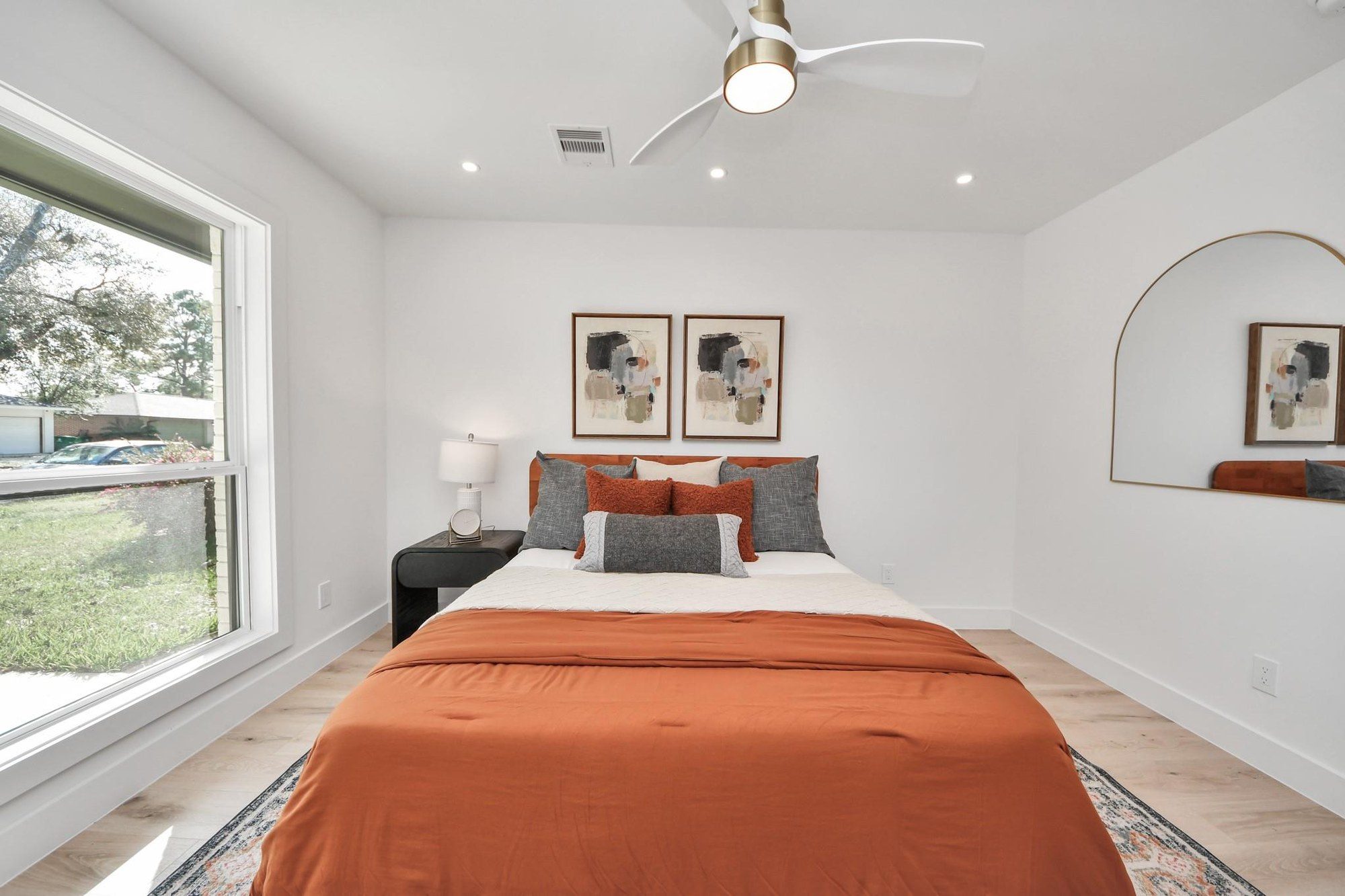 Staged bedroom in Houston, Texas — Halo Staging & Design