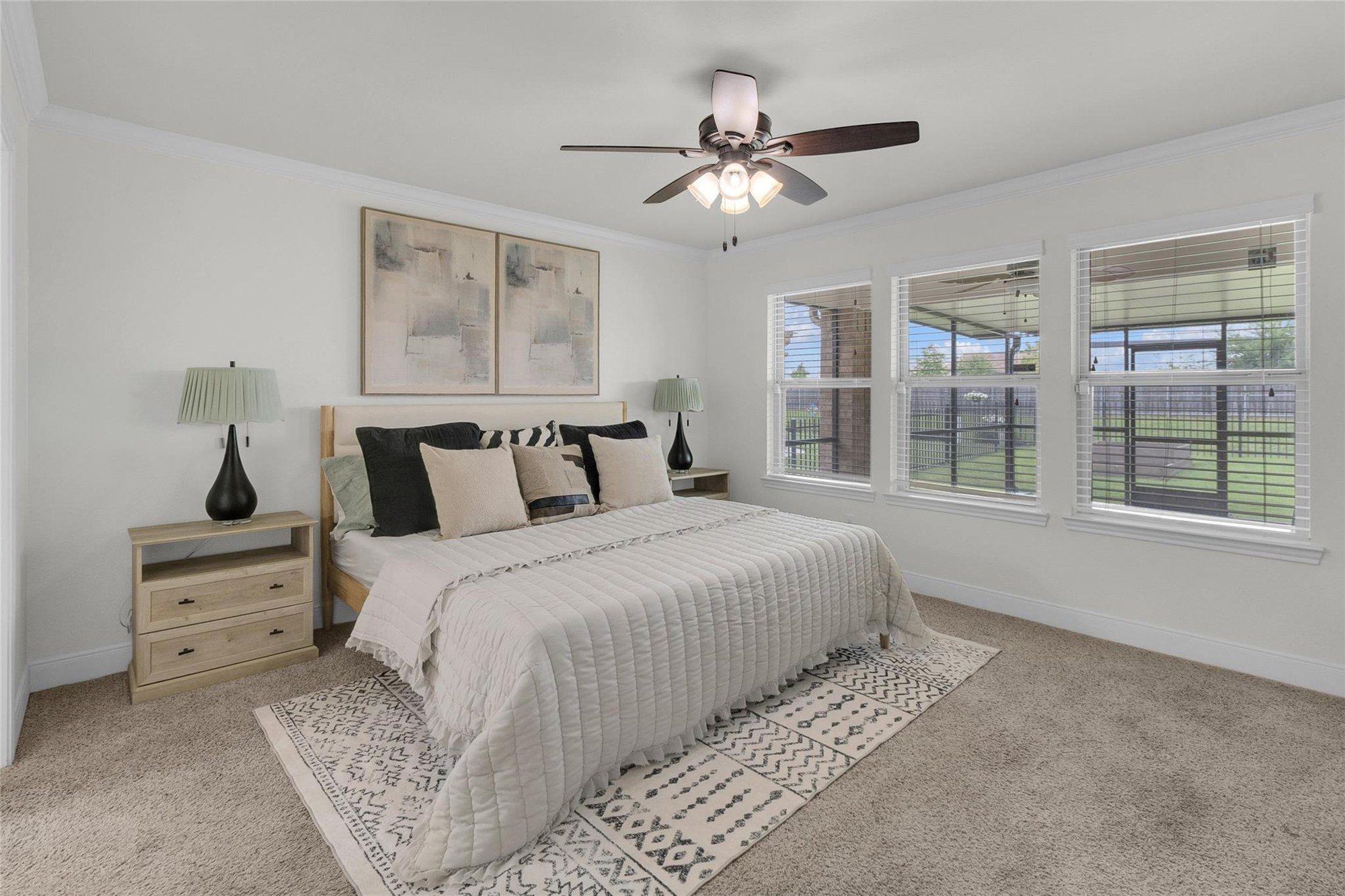 Staged bedroom in Houston, Texas — Halo Staging & Design