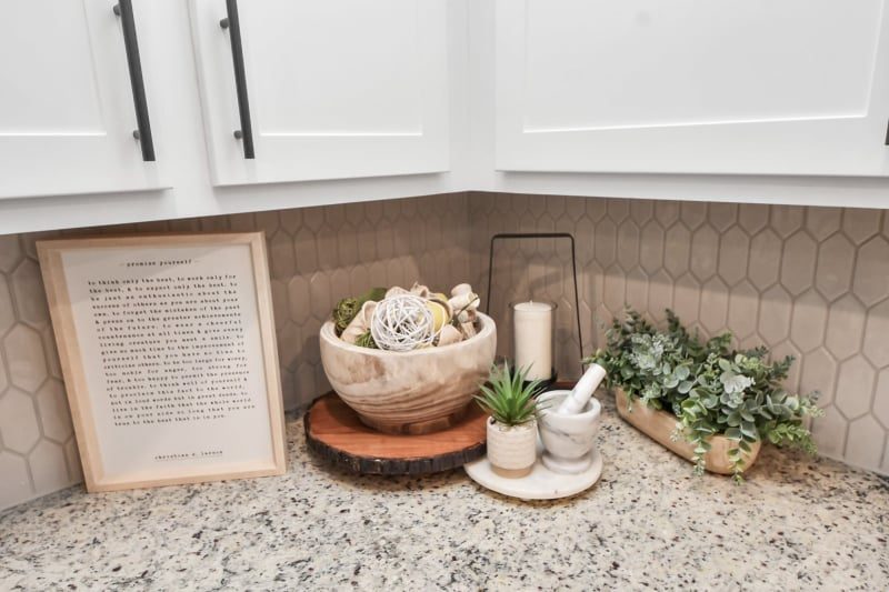 Staged kitchen in Cypress, TX by Halo Staging & Design