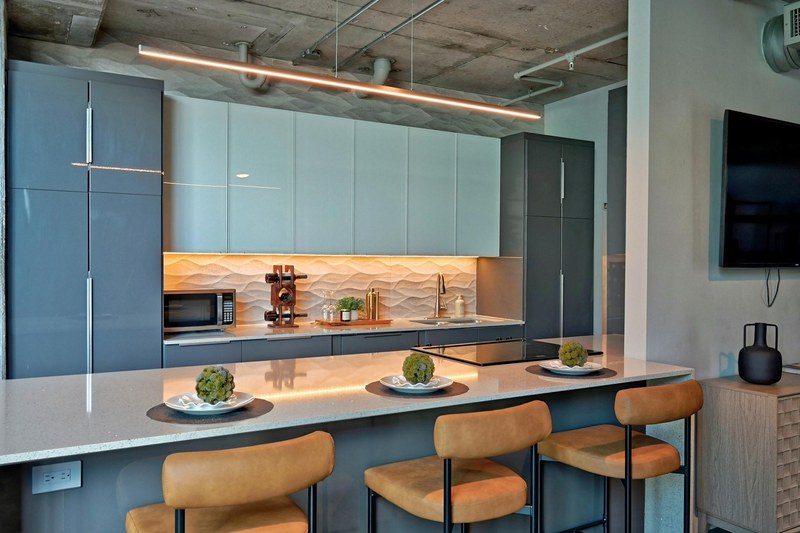 Staged kitchen in Houston, TX by Halo Staging & Design