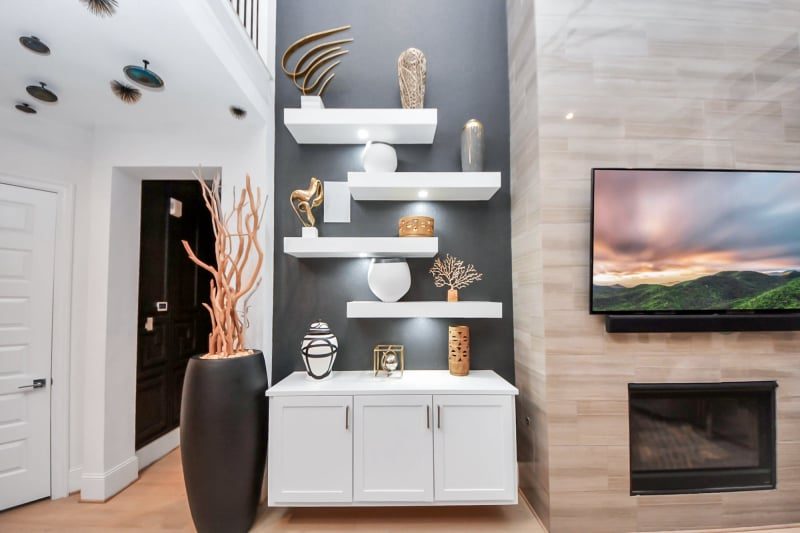 Staged living room in Cypress, TX by Halo Staging & Design