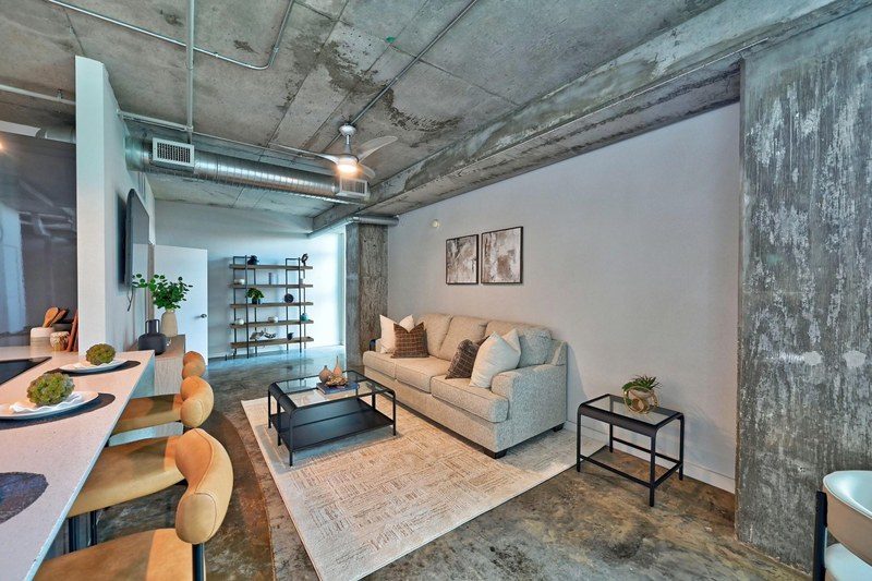 Staged living room in Houston, TX by Halo Staging & Design