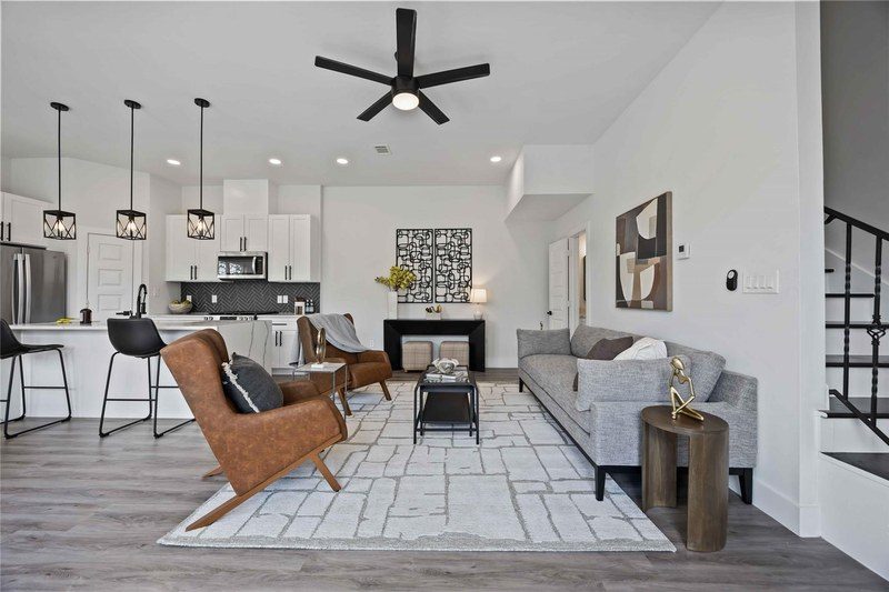 Staged living room in Houston, TX by Halo Staging & Design